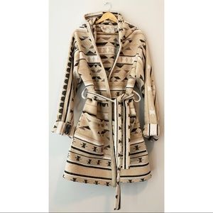 Handmade Southwestern Print Hooded Robe Jacket